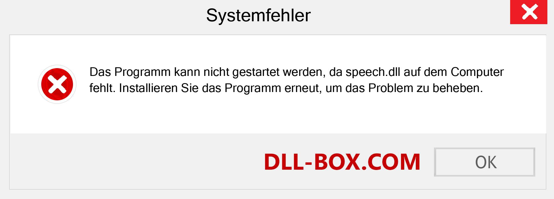 speech.dll-Datei fehlt?. Download für Windows 7, 8, 10 - Fix speech dll Missing Error unter Windows, Fotos, Bildern